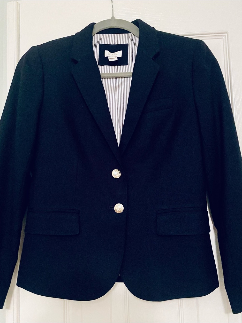 J.Crew Navy Schoolboy Blazer Gold Crest Buttons Classic Preppy Jacket | Petite 2